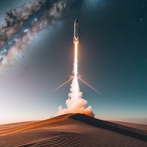  generate an image of a space x rocket hyperrealistic, full body, detailed clothing, highly detailed, cinematic lighting, stunningly beautiful, intricate, sharp focus, f/1. 8, 85mm, (centered image composition), (professionally color graded), ((bright soft diffused light)), volumetric fog, trending on instagram, trending on tumblr, HDR 4K, 8K