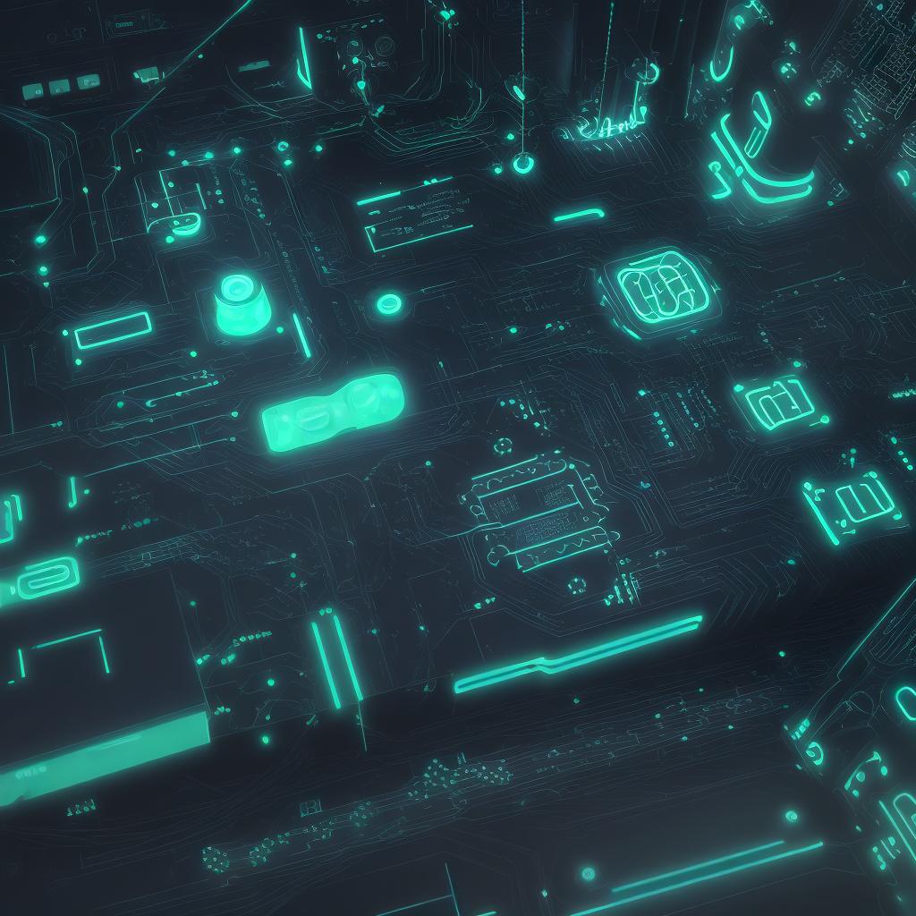  create a futuristic background with interconnected neural networks and glowing circuit patterns.