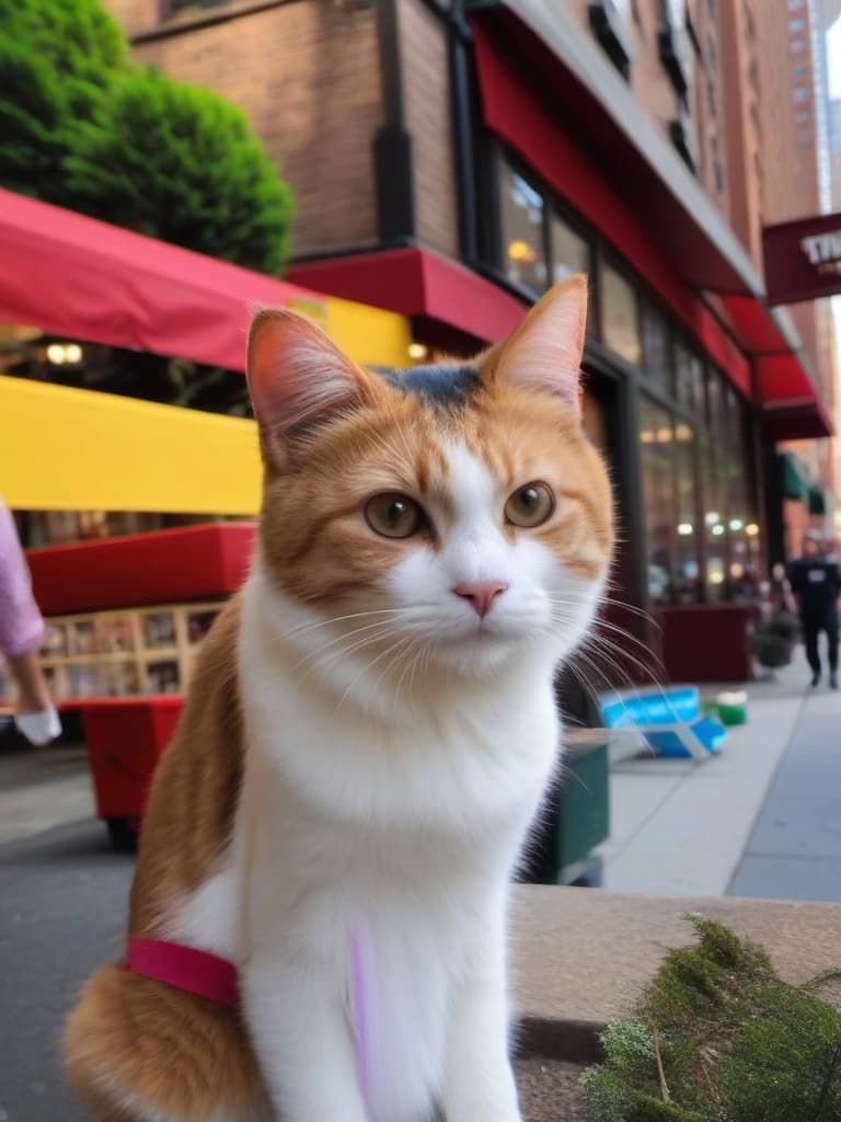  1000 foot tall house cat walking over everyone and everything in new york city