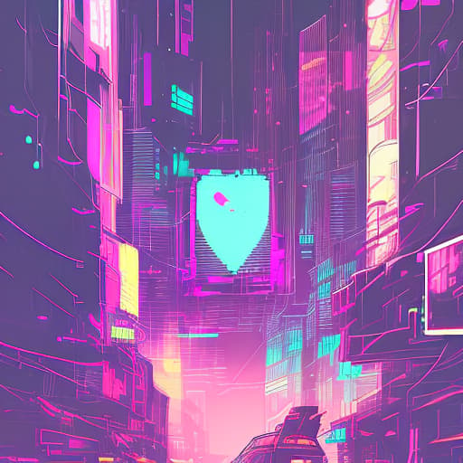 nvinkpunk drawing. phone screen up in the hand of a girl with long beautiful fingers, a long bright fluorescent manicure. above the screen glows a blue green heart consisting of large pixels. against the backdrop of the night metropolis. romance, sadness, night. cyberpunk anime poster.