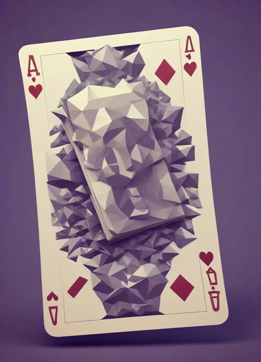  low poly style a large playing card that says "rap god mode", "big card" . low poly game art, polygon mesh, jagged, blocky, wireframe edges, centered composition