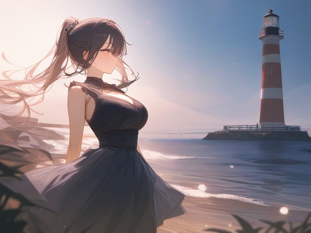  lighthouse, big s, girls, , ballet core, masterpiece, best quality,8k,ultra detailed,high resolution,an extremely delicate and beautiful,hyper detail