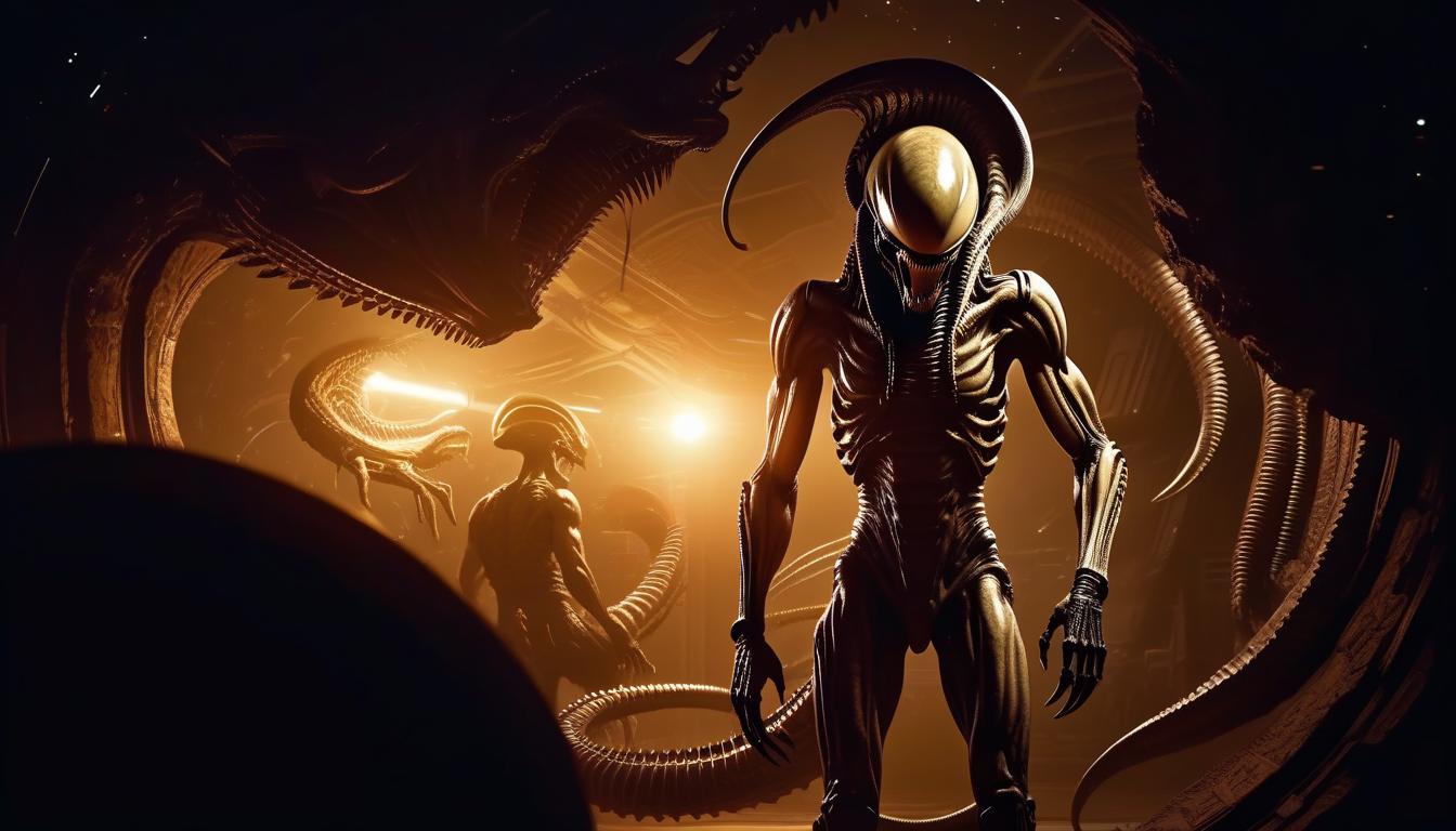  xenomorph, monster, space, realism, horror, bio, mechanics, ancient egypt