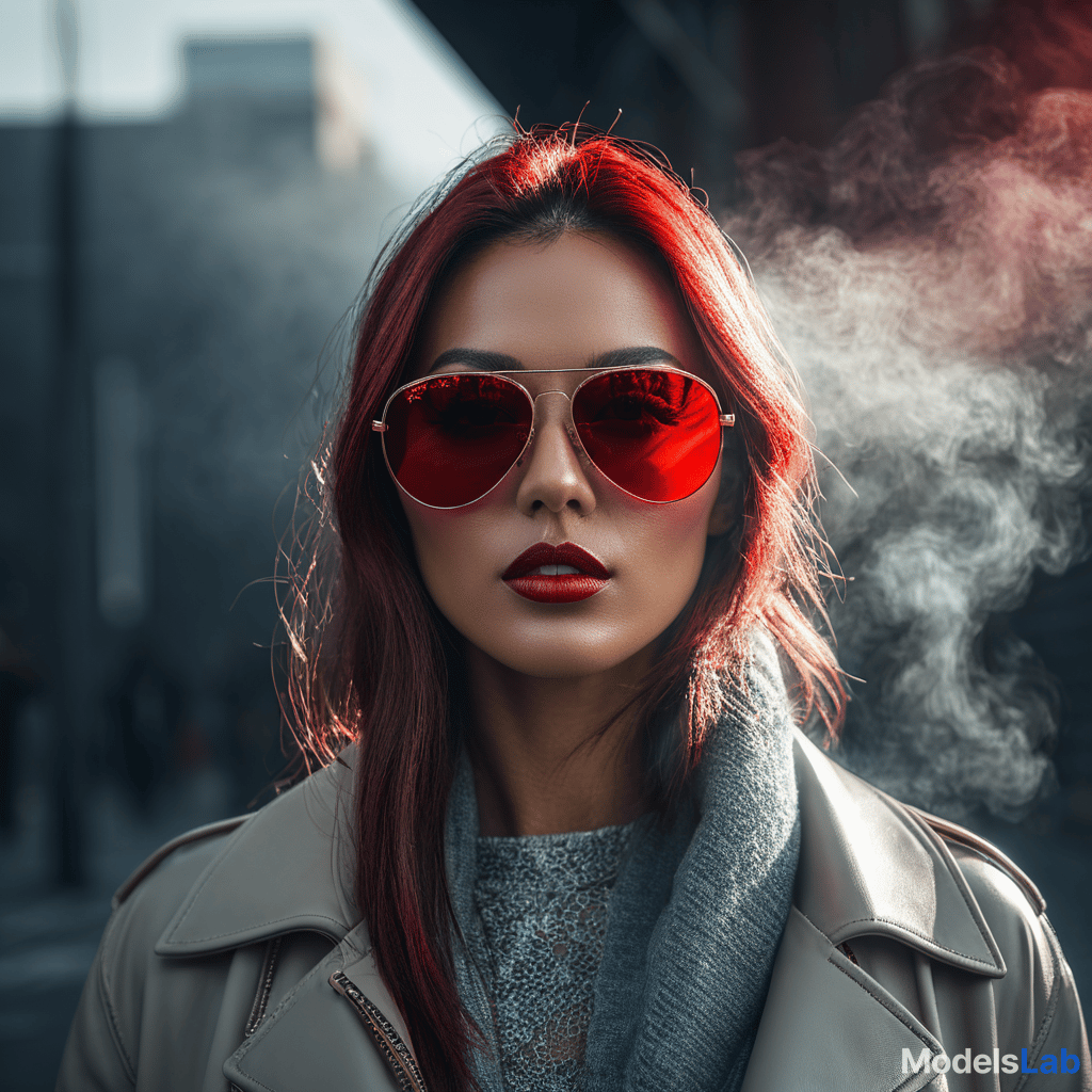  a person with big red sunglasses  hyperrealistic, full body, detailed clothing, highly detailed, cinematic lighting, stunningly beautiful, intricate, sharp focus, f/1. 8, 85mm, (centered image composition), (professionally color graded), ((bright soft diffused light)), volumetric fog, trending on instagram, trending on tumblr, HDR 4K, 8K