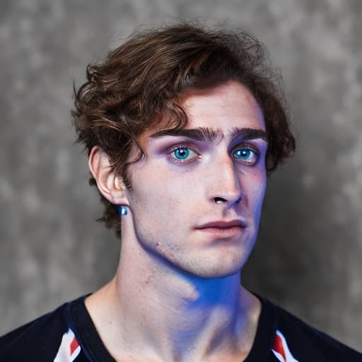 portrait+ style British LGBT queer gymnast hunk dude face