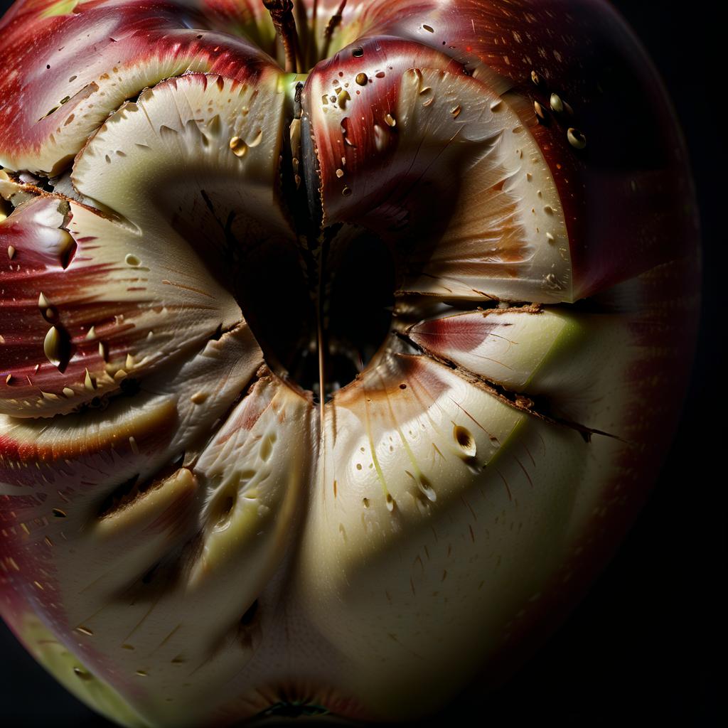  hyperrealistic art apple space . extremely high resolution details, photographic, realism pushed to extreme, fine texture, incredibly lifelike, civitai