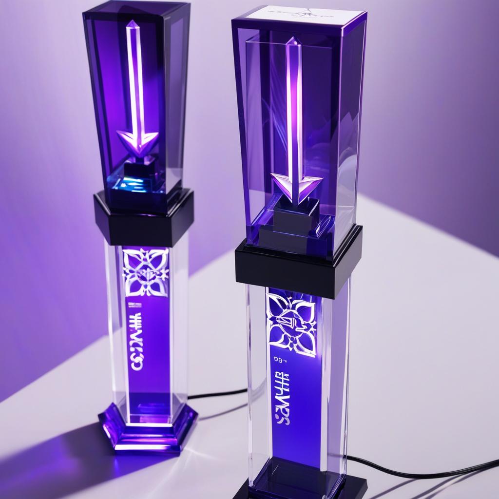  kpop gem top long lightstick dark purple concept with a box