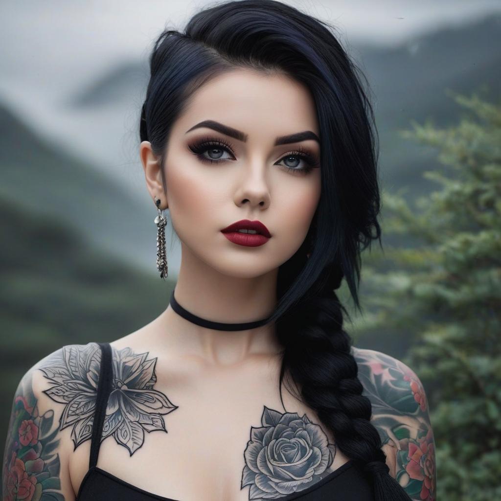  big , goth, tattoos, photo realistic, highly intricate and detailed, masterpiece, ultra high res,photography,8k resolution