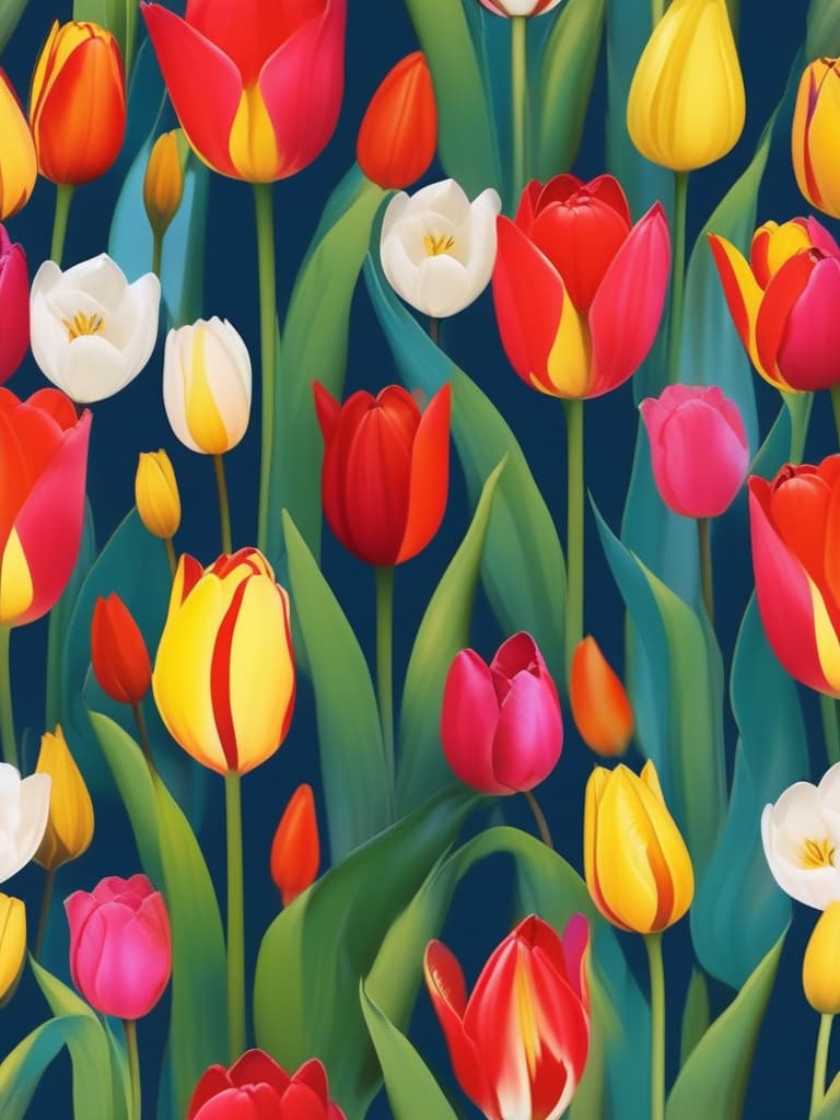  masterpiece,a girl metamorphose colorful tulips