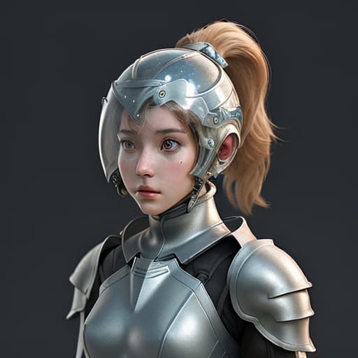  girl, humanity, put on biological armor, shell, fully enclosed helmet, (solo: 1.5), dynamic, best quality, masterpiece, c4d, ponytail.