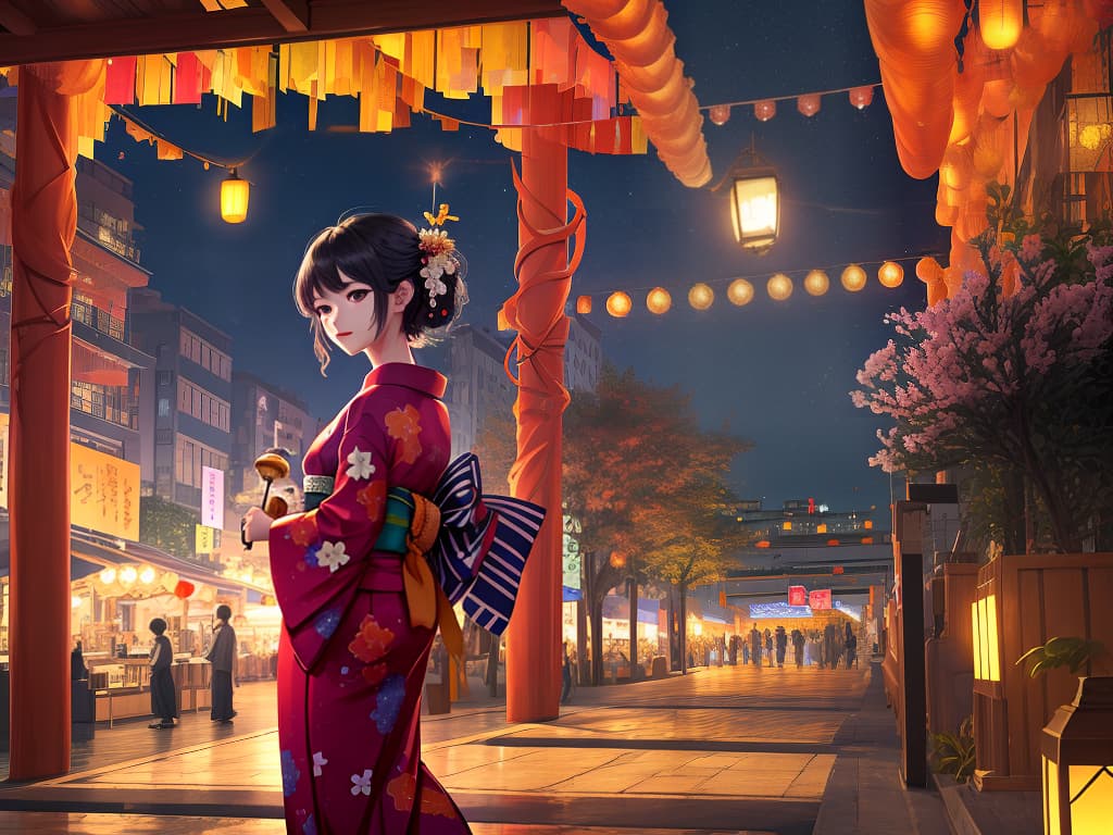  night city, festival, boy, yukata, masterpiece, best quality,8k,ultra detailed,high resolution,an extremely delicate and beautiful,hyper detail