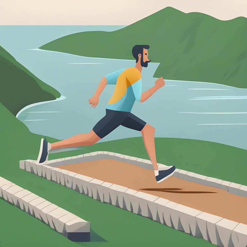  app icon of Person running over a dam for a lake