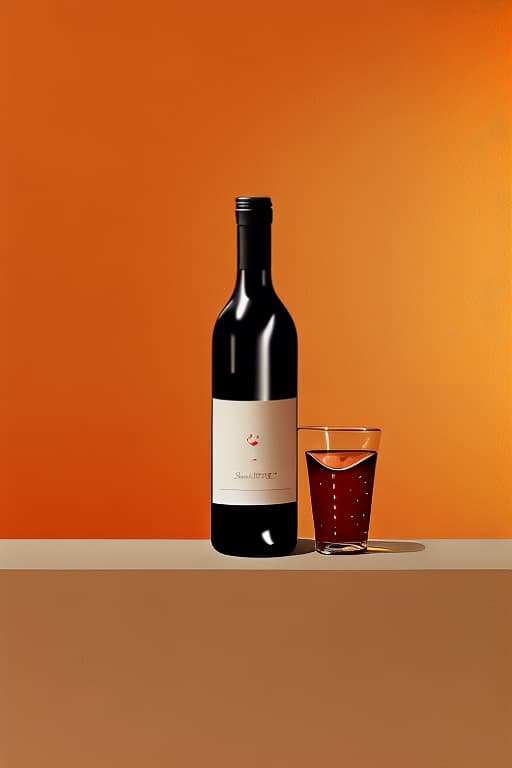  bottle wine etichete, minimalist style, warm colors