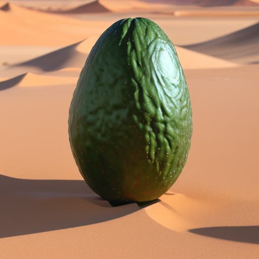  an avocado walking through the desert