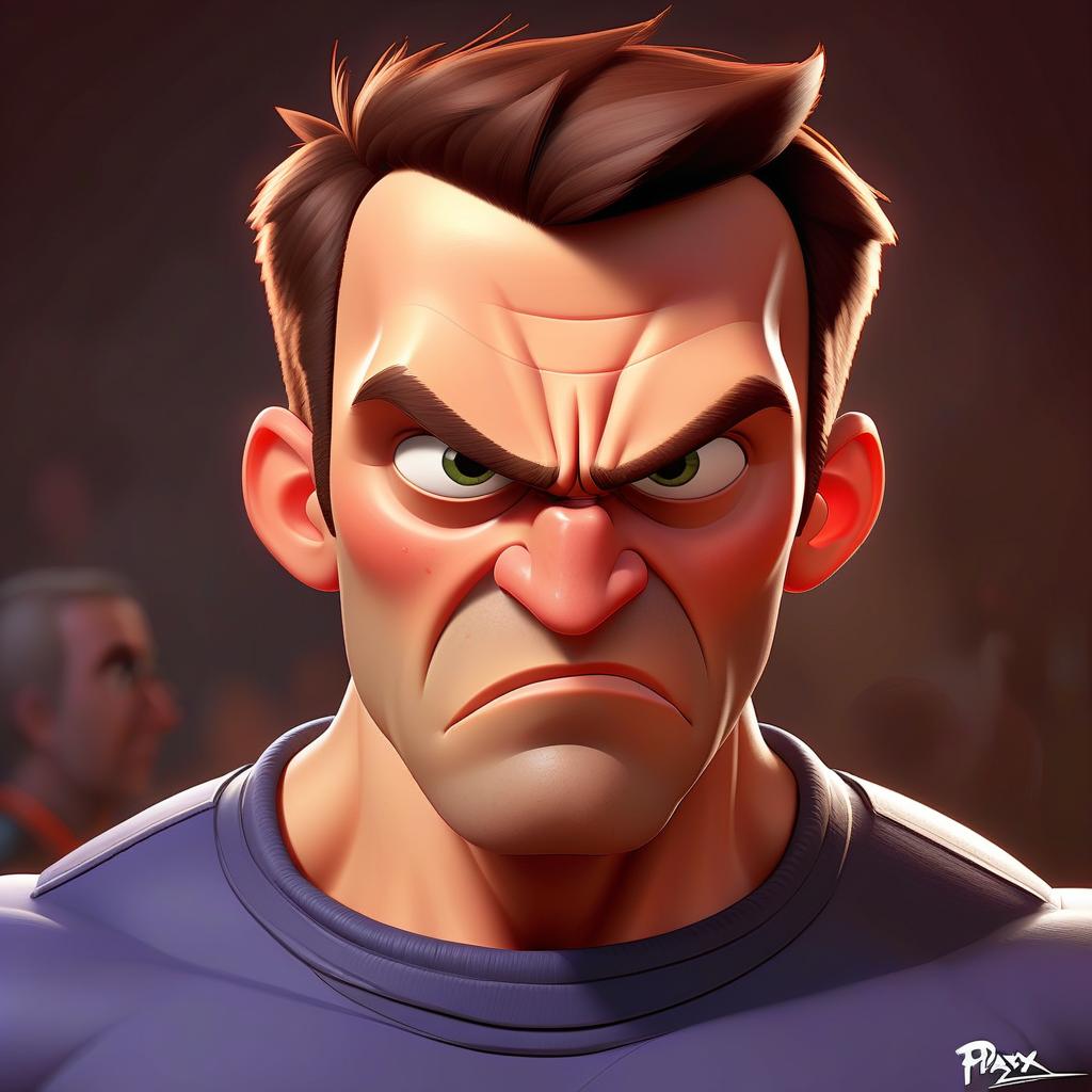  fighting game style a portrait from the original image in a cartoon style. the person's face from the original image must have an exact resemblance. in pixar style. computer animation, typical of animated films. . dynamic, vibrant, action packed, detailed character design, reminiscent of fighting video games