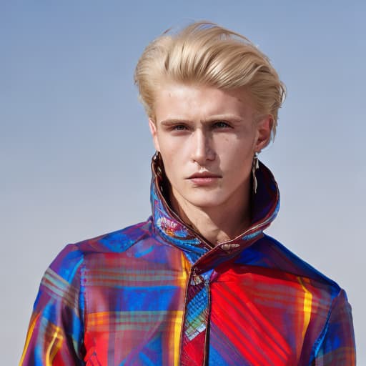 portrait+ style Russian LGBT queer fashion model blonde hunk dude face