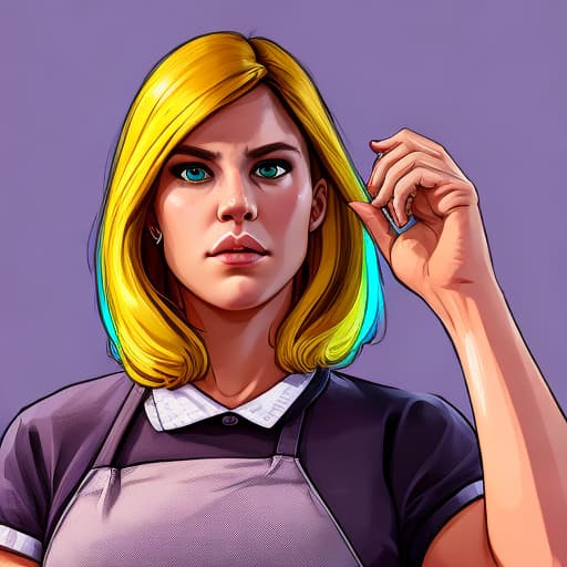 portrait+ style GTA 5 LGBT queer blonde female face