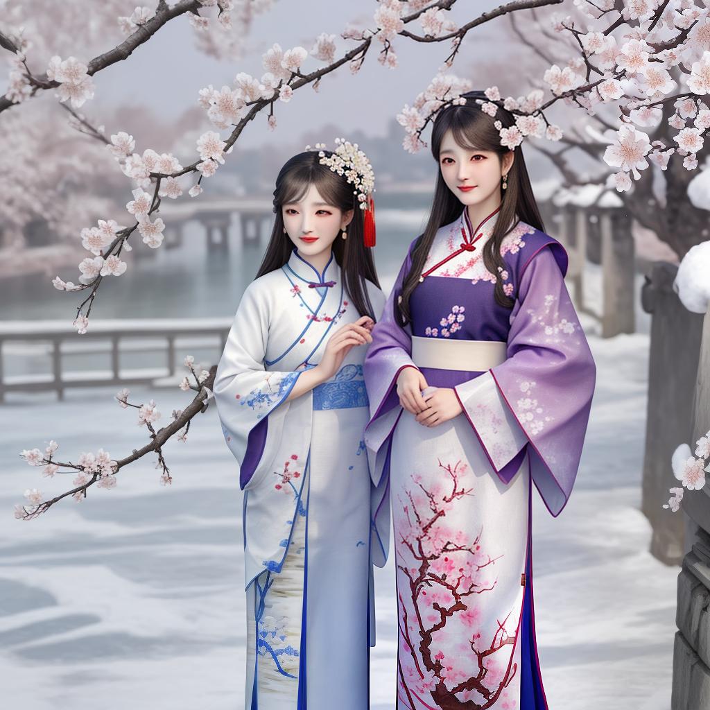  masterpiece, best quality, Suzhou embroidery, plum blossom bloom proudly in winter flowers as white as snow