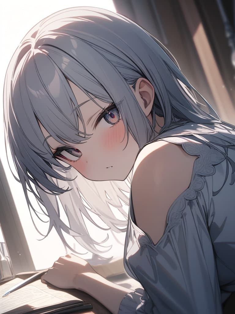  cute, subculture, gray hair, moe sleeve, odd eye, masterpiece, best quality,8k,ultra detailed,high resolution,an extremely delicate and beautiful,hyper detail