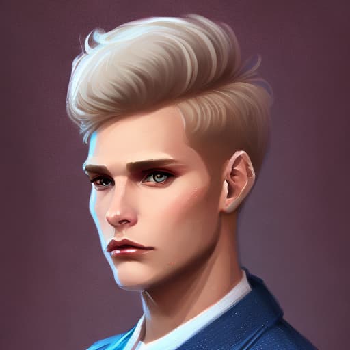 portrait+ style Russian LGBT queer game blogger blonde hunk dude face