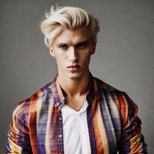 portrait+ style Russian LGBT queer fashion model blonde hunk dude face