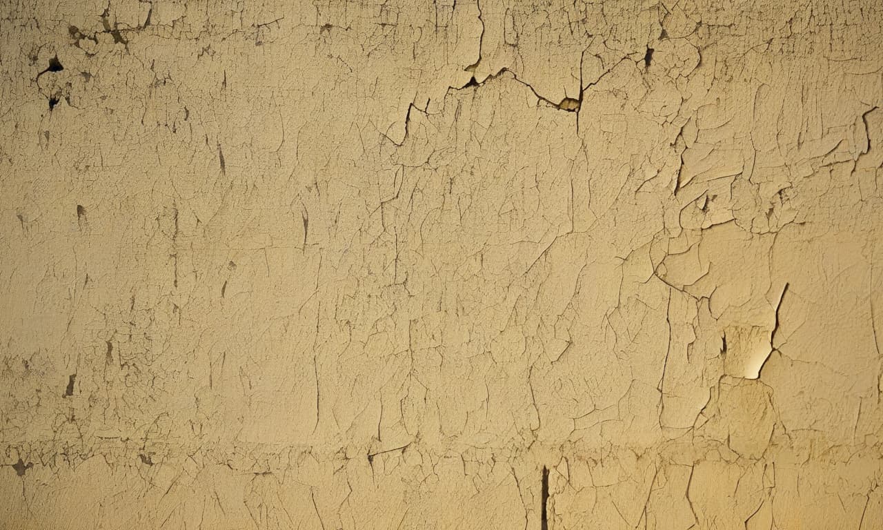  photograph of a wall with a craquelure effect taken in natural light on a sunny evening.