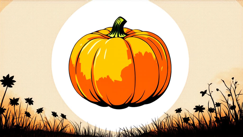  flat illustration, flaticon, (illustration:1.15), pumpkin, logo, avatar, illustration, outline ar 16:9, [cory loftis, strobist, pascal campion :: 0.2]