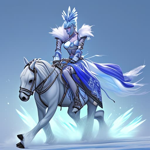  Ice lady warrior with Kagaroo riding TANK