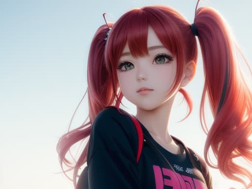  masterpiece, best quality, expressive eyes, perfect face, perfect anatomy, loli, young, cute face, petite, red hair, twintails, smirk, baggy clothes, sassy pose, brightly colored clothes, patterned clothes, bright colors, hadeko fashion, midriff , High quality, High resolution, highly detailed, cinematic lighting, intricate, sharp focus, (centered image composition), (professionally color graded), ((bright soft diffused light)), volumetric fog, trending on instagram, HDR 4K, 8K