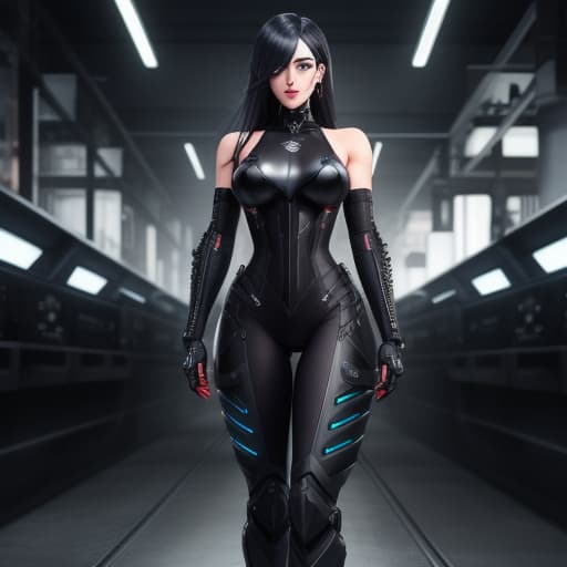  , , , full body, , cyberpunk augmentation, cyberware, cyborg, carbon fiber, chrome, implants, metal skull, , , , , bloody, cyber plate armor, dark atmosphere, dark night, scars, (disheveled hair:1.1), black eyeshadow, beautiful detailed glow, detailed, Cinematic light, intricate detail, highres, rounded eyes, detailed facial features, high detail, sharp focus, smooth, aesthetic, extremely detailed, insanely detailed and intricate dark industrial factory background, slim body,, , ly , stylish pose, <lora:add_detail:0.4> <lora:epi_noiseoffset2:0.4> <lora:hairdetailer:0.6> <lora:more_details:0.3> <lora:add-detail-xl:1.2> <lora:DetailedEyes_V3:1.2> <lora:sd_xl_offset_e