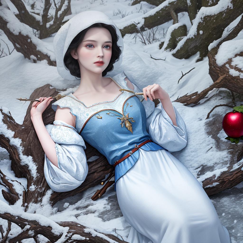  masterpiece, best quality, Best quality, masterpiece, 8k resolution, realistic, highly detailed,snow white from Disney