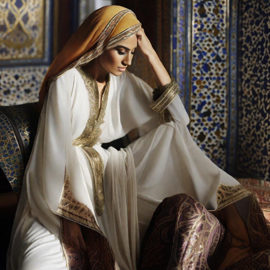  khan's palace in the arab emirates, oriental women's clothing, fanning