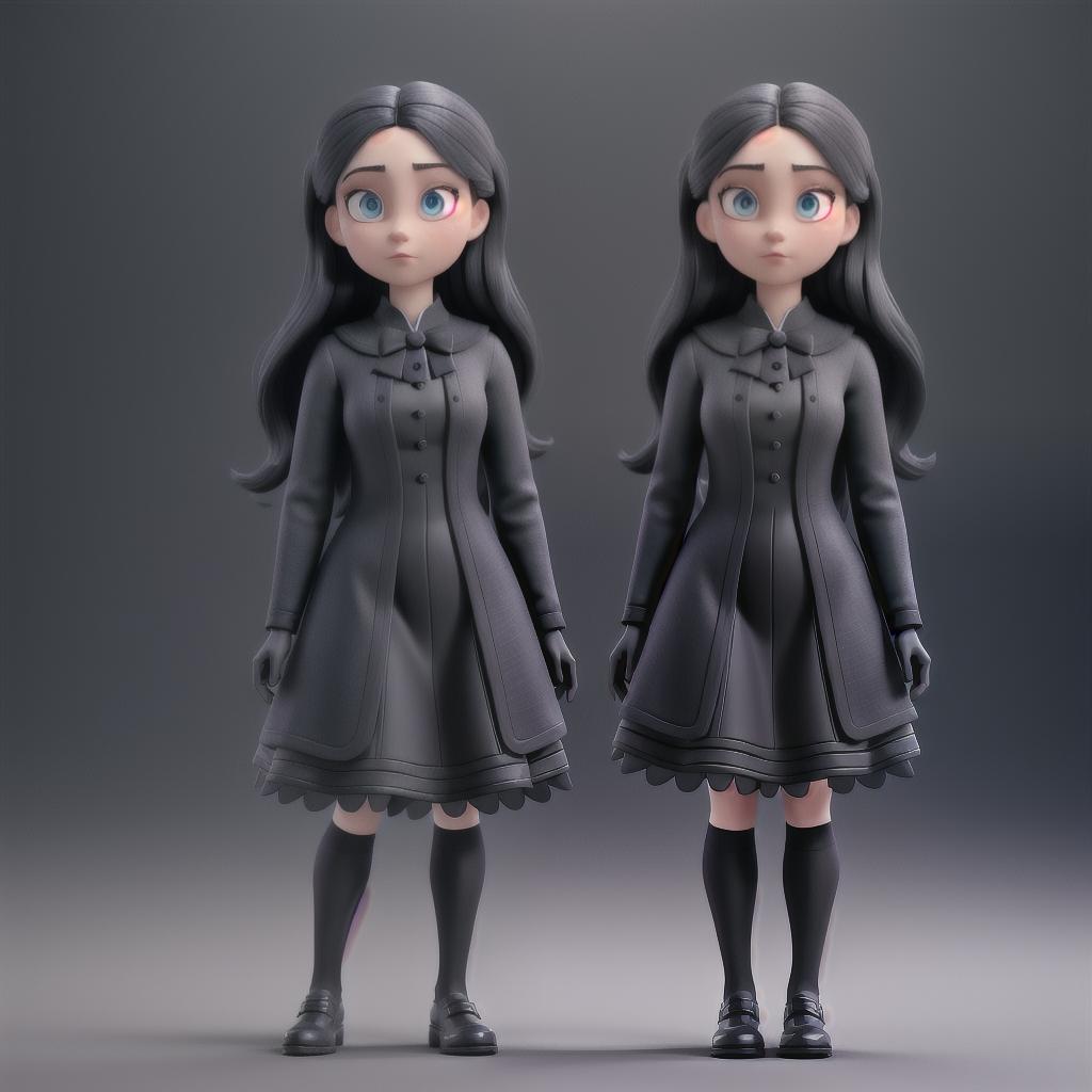  Wednesday Addams, dark colors, cinematic hyperrealistic, full body, detailed clothing, highly detailed, cinematic lighting, stunningly beautiful, intricate, sharp focus, f/1. 8, 85mm, (centered image composition), (professionally color graded), ((bright soft diffused light)), volumetric fog, trending on instagram, trending on tumblr, HDR 4K, 8K