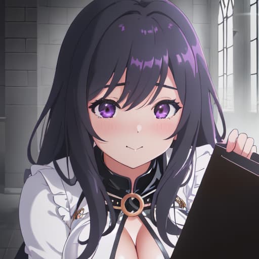  Body Features: Chubby Facial Expressions: Happy Skin Tone: Dark Image Style: crisp anime Boobs: Large Clothing:latex Actions: cumshot Eye Colour: Purple Age: 30s View: Close-up View Setting: church, hentai style hyperrealistic, sexual position, full body, highly detailed, cinematic lighting, stunningly beautiful, intricate, sharp focus, f\/1. 8, 85mm, (centered image composition), (professionally color graded), ((bright soft diffused light)), volumetric fog, HDR 4K, 8K