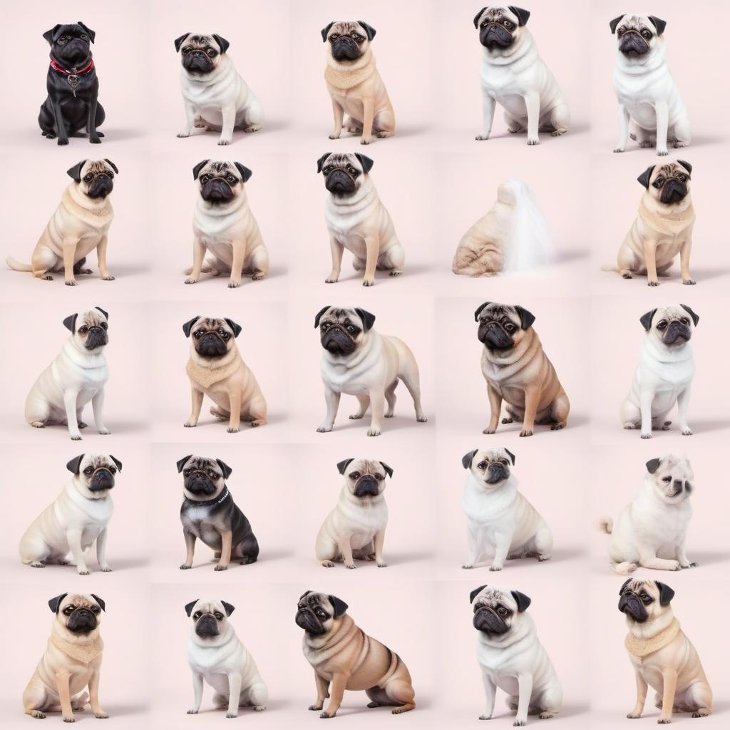  Pugs hyperrealistic, full body, detailed clothing, highly detailed, cinematic lighting, stunningly beautiful, intricate, sharp focus, f/1. 8, 85mm, (centered image composition), (professionally color graded), ((bright soft diffused light)), volumetric fog, trending on instagram, trending on tumblr, HDR 4K, 8K