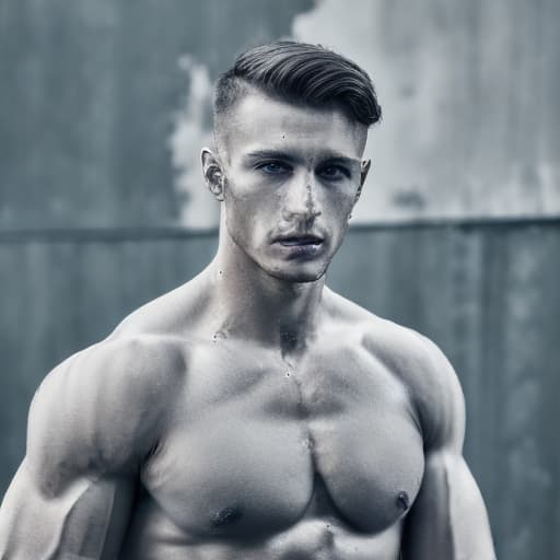 portrait+ style Czech Republic queer fitness model brunette hunk dude face