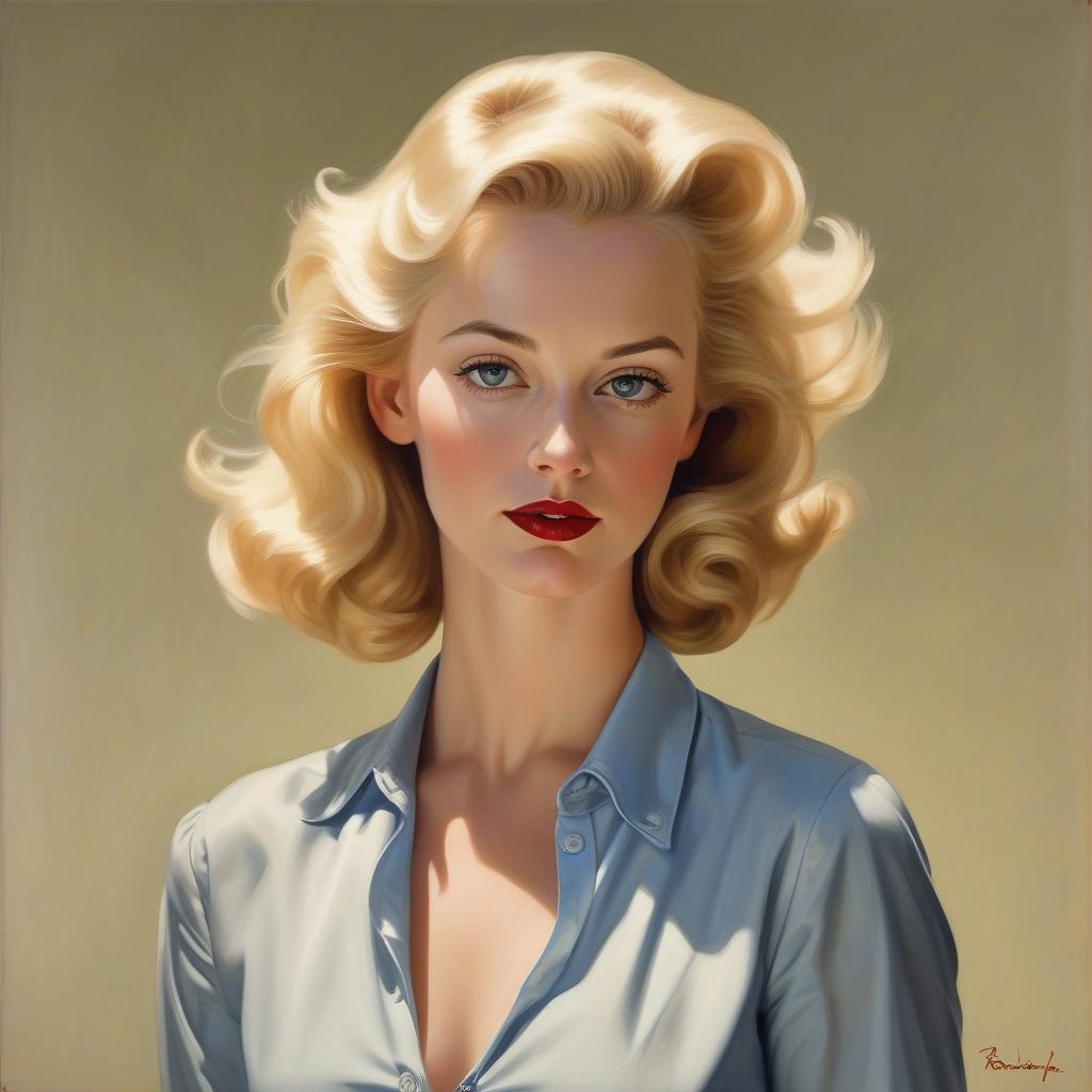  a painting of a woman with blonde hair, portrait of a blonde woman, gil elvgren 50mm, photorealistic digital painting, cinematic realistic portrait, oil painting of realistic woman, by richard estes, award winning oil painting, a photorealistic painting, photo realistic painting, photorealistic oil painting, in stunning digital paint, digital art. photo realistic