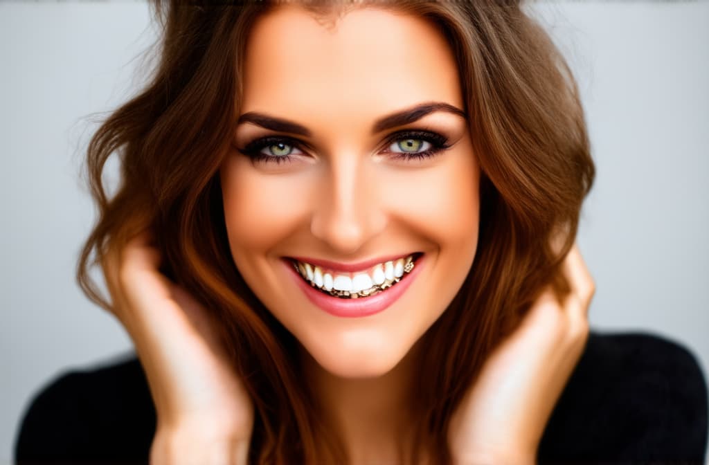  beautiful woman with decayed teeth smiling at camera, stock photography ar 3:2 {prompt}, maximum details