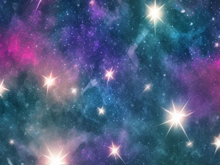  background, small crystals in space like stars flying