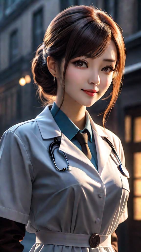  doctor with a warm smile, shadowy sinister expression, dark secrets behind benevolent facade, mystery art hyperrealistic, full body, detailed clothing, highly detailed, cinematic lighting, stunningly beautiful, intricate, sharp focus, f/1. 8, 85mm, (centered image composition), (professionally color graded), ((bright soft diffused light)), volumetric fog, trending on instagram, trending on tumblr, HDR 4K, 8K