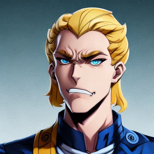 portrait+ style Jojo bizarre Adventure character queer blonde hunk dude face