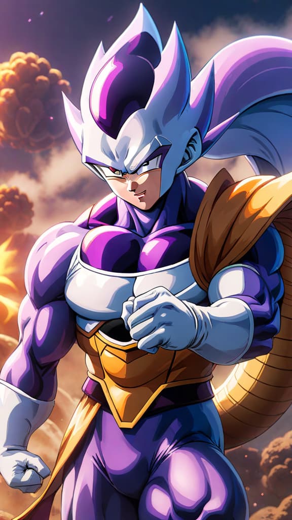  anime art: z fighters and frieza face time running out despite the dragon balls on namek. hyperrealistic, full body, detailed clothing, highly detailed, cinematic lighting, stunningly beautiful, intricate, sharp focus, f/1. 8, 85mm, (centered image composition), (professionally color graded), ((bright soft diffused light)), volumetric fog, trending on instagram, trending on tumblr, HDR 4K, 8K