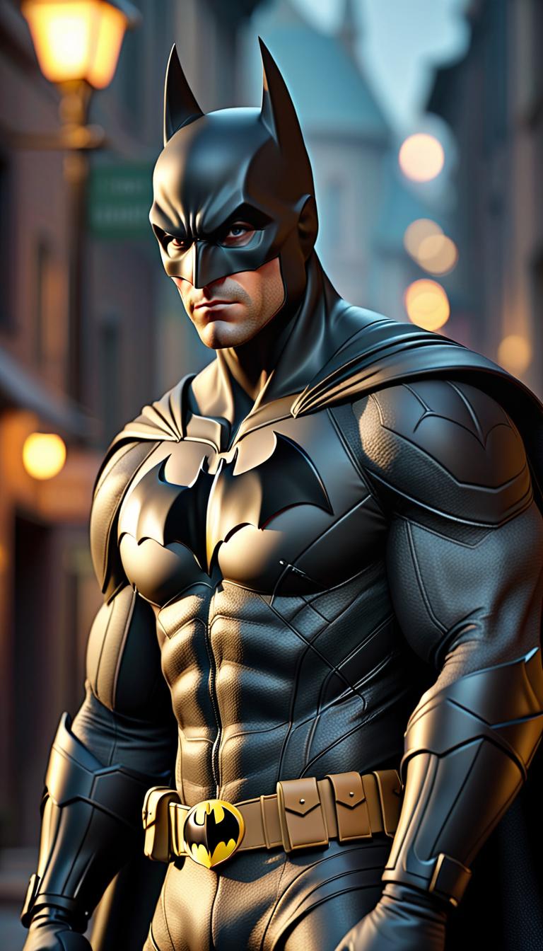  professional 3d model of bat man . rendered with octane, the model is highly detailed,dramatic lighting. hyperrealistic, full body, detailed clothing, highly detailed, cinematic lighting, stunningly beautiful, intricate, sharp focus, f/1. 8, 85mm, (centered image composition), (professionally color graded), ((bright soft diffused light)), volumetric fog, trending on instagram, trending on tumblr, HDR 4K, 8K