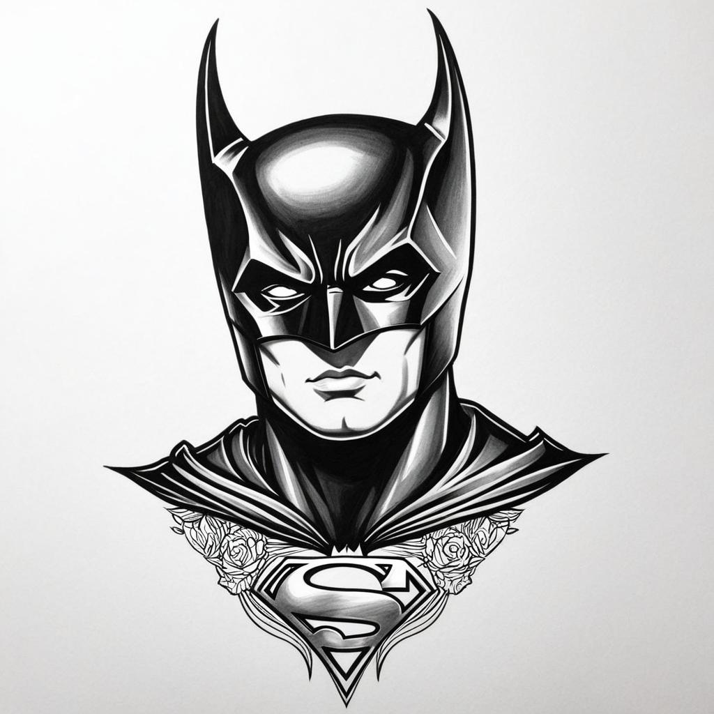  batcowl,(tattoo), tattoo design