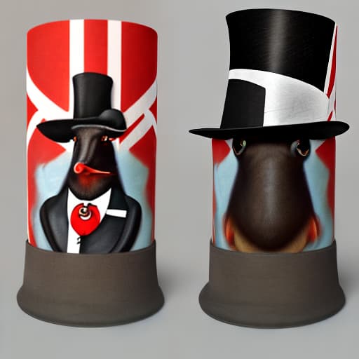 redshift style Draw me a side on full body view of a cartoon crow wearing a top hat sporting the Union Jack and smoking a cigar in his beak