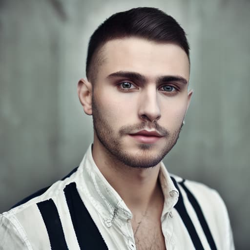 portrait+ style Russian queer blogger brunette hunk dude face