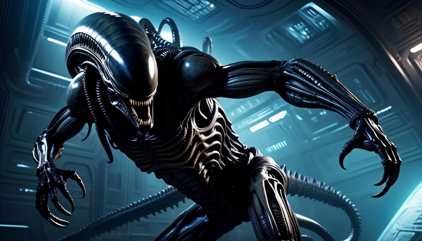  xenomorph, monster, space, realism, horror, bio, mechanics, ancient egypt