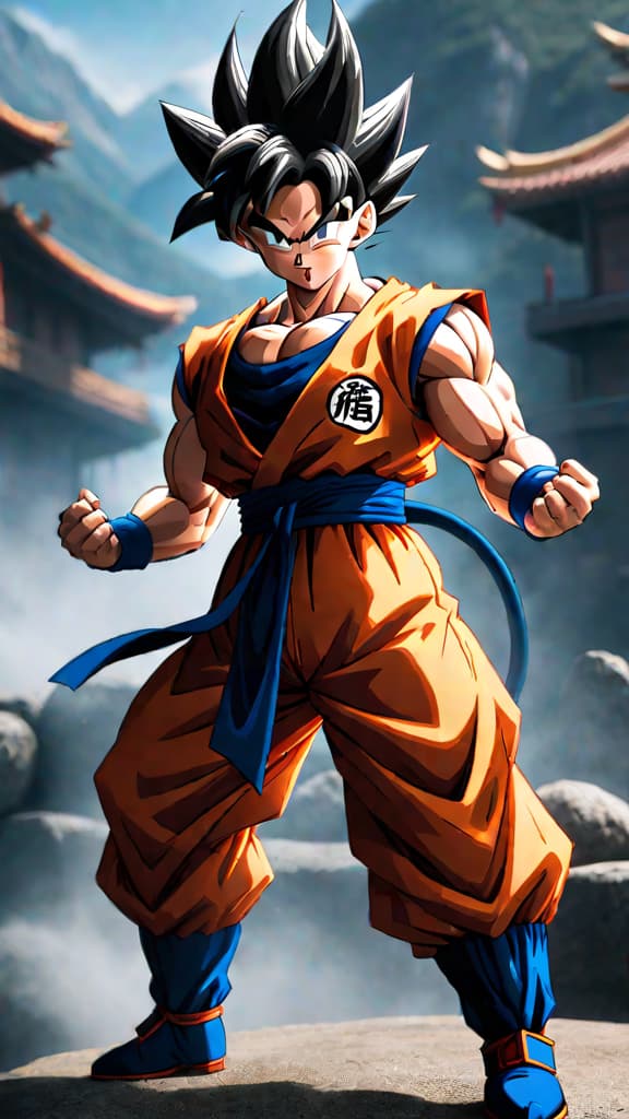  dragon ball: depict gohan surpassing goku's raw power with hidden potential and untapped strength. hyperrealistic, full body, detailed clothing, highly detailed, cinematic lighting, stunningly beautiful, intricate, sharp focus, f/1. 8, 85mm, (centered image composition), (professionally color graded), ((bright soft diffused light)), volumetric fog, trending on instagram, trending on tumblr, HDR 4K, 8K