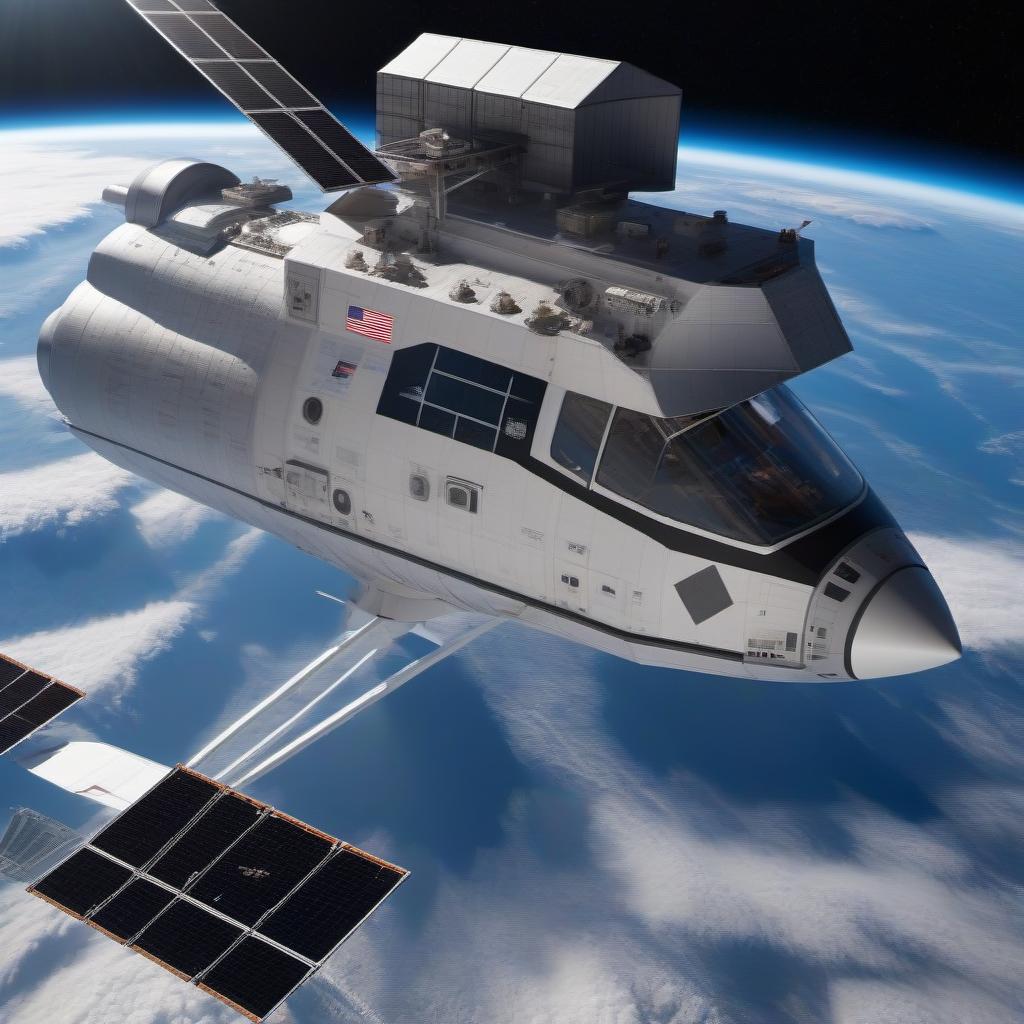  A spacecraft in Earth orbit, three compartments, a large viewing window, a commander's bridge