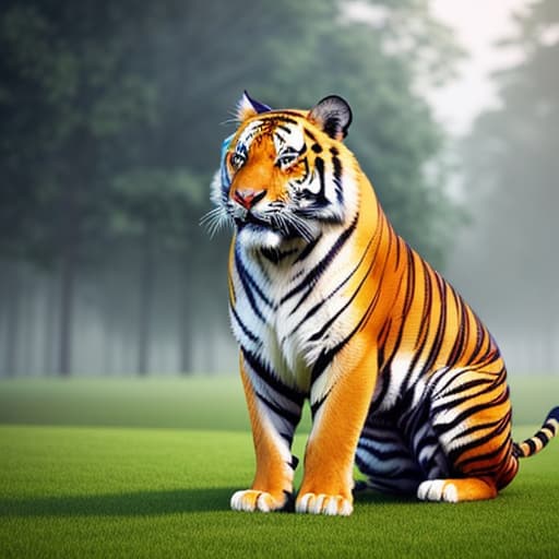  tiger with wings hyperrealistic, full body, detailed clothing, highly detailed, cinematic lighting, stunningly beautiful, intricate, sharp focus, f/1. 8, 85mm, (centered image composition), (professionally color graded), ((bright soft diffused light)), volumetric fog, trending on instagram, trending on tumblr, HDR 4K, 8K